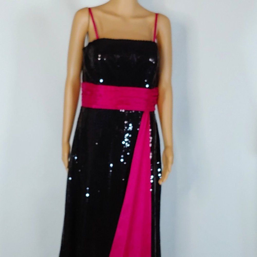 (8) NWT Tiffany A-Line Strapless Sequined Long Gown